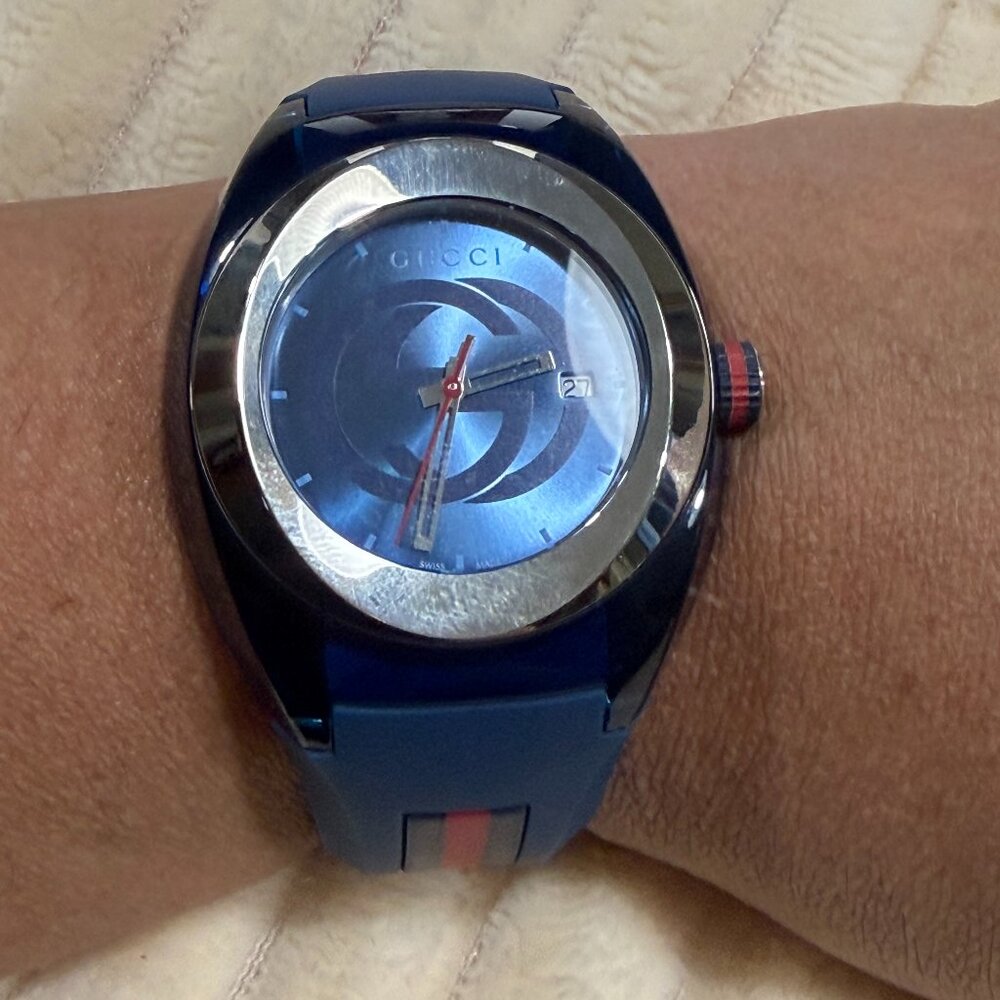 Authentic Gucci Watch – Blue Web Strap - Unisex